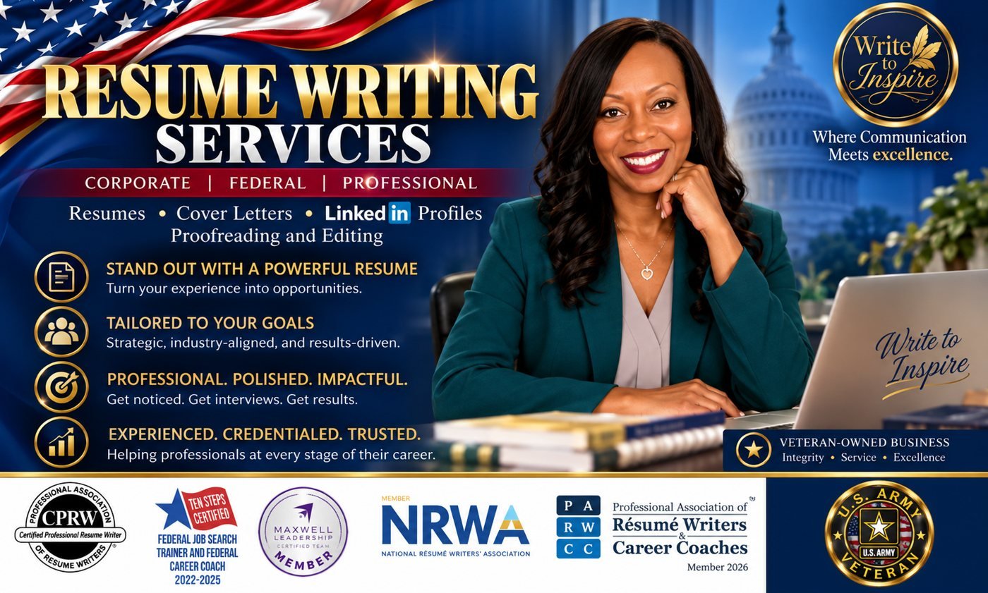 Write to Inspire resume writing services flyer